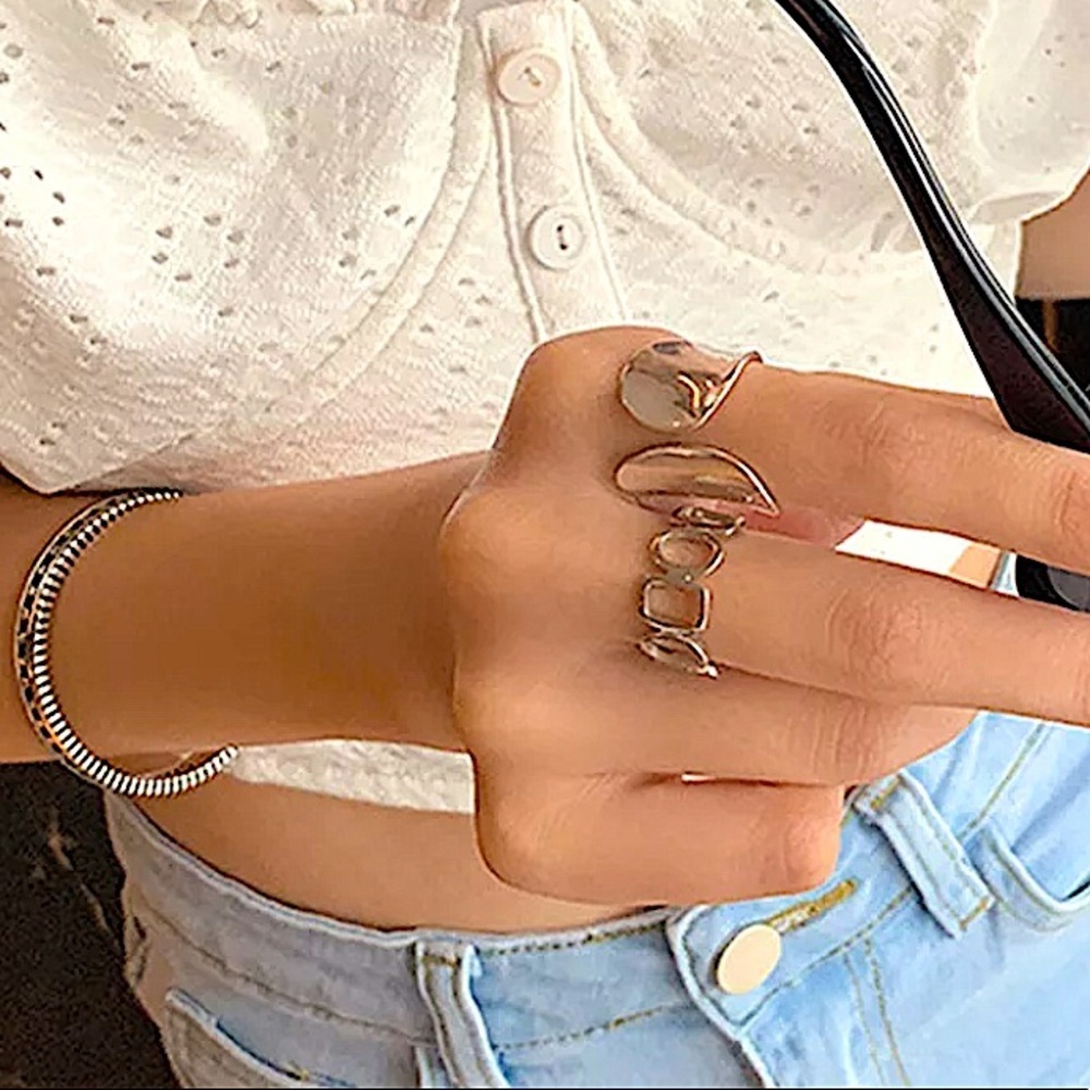 STERLING SILVER MINIMALIST RING SET - Picture 6 of 13